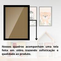 Kit Quadros Infantil Safari Aquarela 20X30 Com Vidro Titulo Moldura Azul - 3