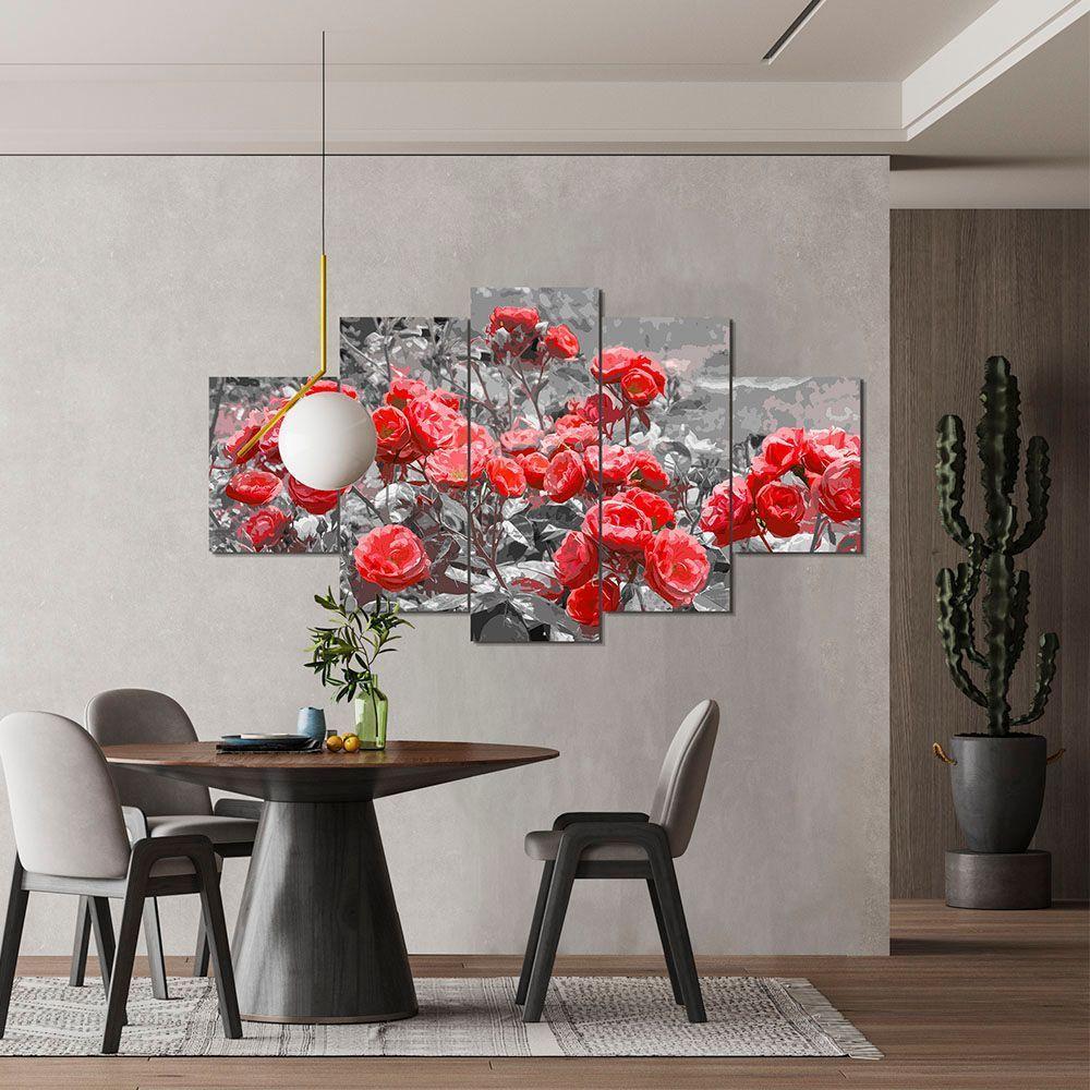 Kit 5 Placa Quadro Decorativo Quarto Sala Flores Vermelha Titulo Rosas Vermelhas - 9