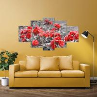 Kit 5 Placa Quadro Decorativo Quarto Sala Flores Vermelha Titulo Rosas Vermelhas - 6