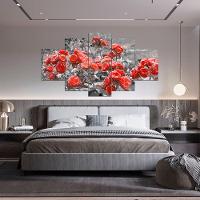 Kit 5 Placa Quadro Decorativo Quarto Sala Flores Vermelha Titulo Rosas Vermelhas - 8