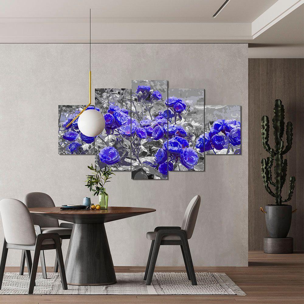 Kit 5 Placa Quadro Decorativo Quarto Sala Flores Vermelha Titulo Rosas Roxas - 7