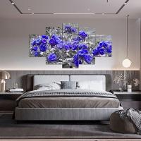 Kit 5 Placa Quadro Decorativo Quarto Sala Flores Vermelha Titulo Rosas Roxas - 8