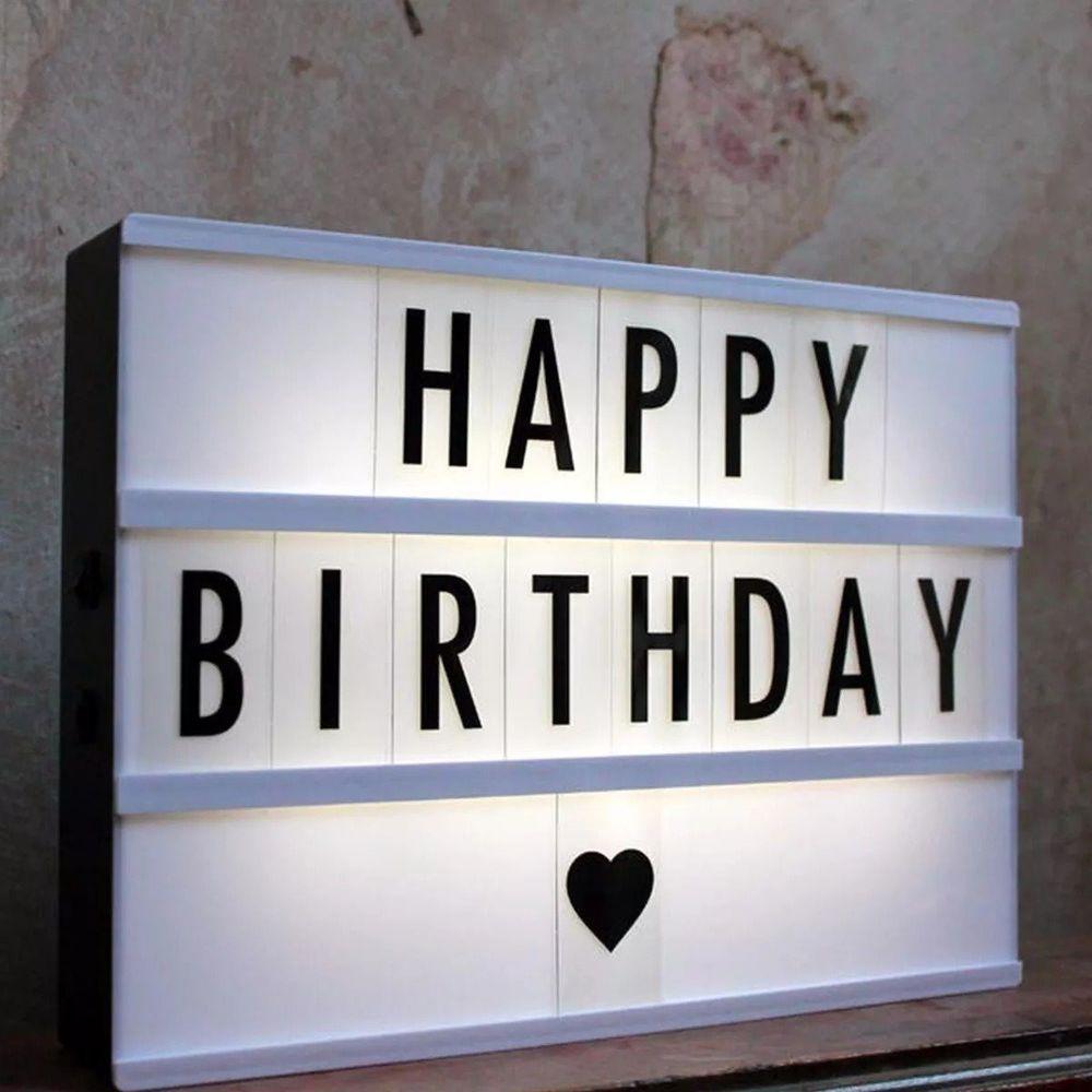 Letreiro Quadro Led Light Box Cinema A4 Com 96 Letras Número Letreiro - 4