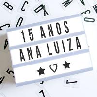 Letreiro Quadro Led Light Box Cinema A4 Com 96 Letras Número Letreiro - 5