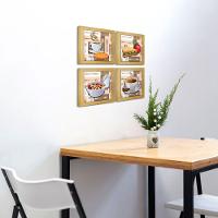 Quadro Decorativo Cozinha Café Manhã Padaria 20X20Cm Kit 4Un Titulo Moldura Marfim - 5