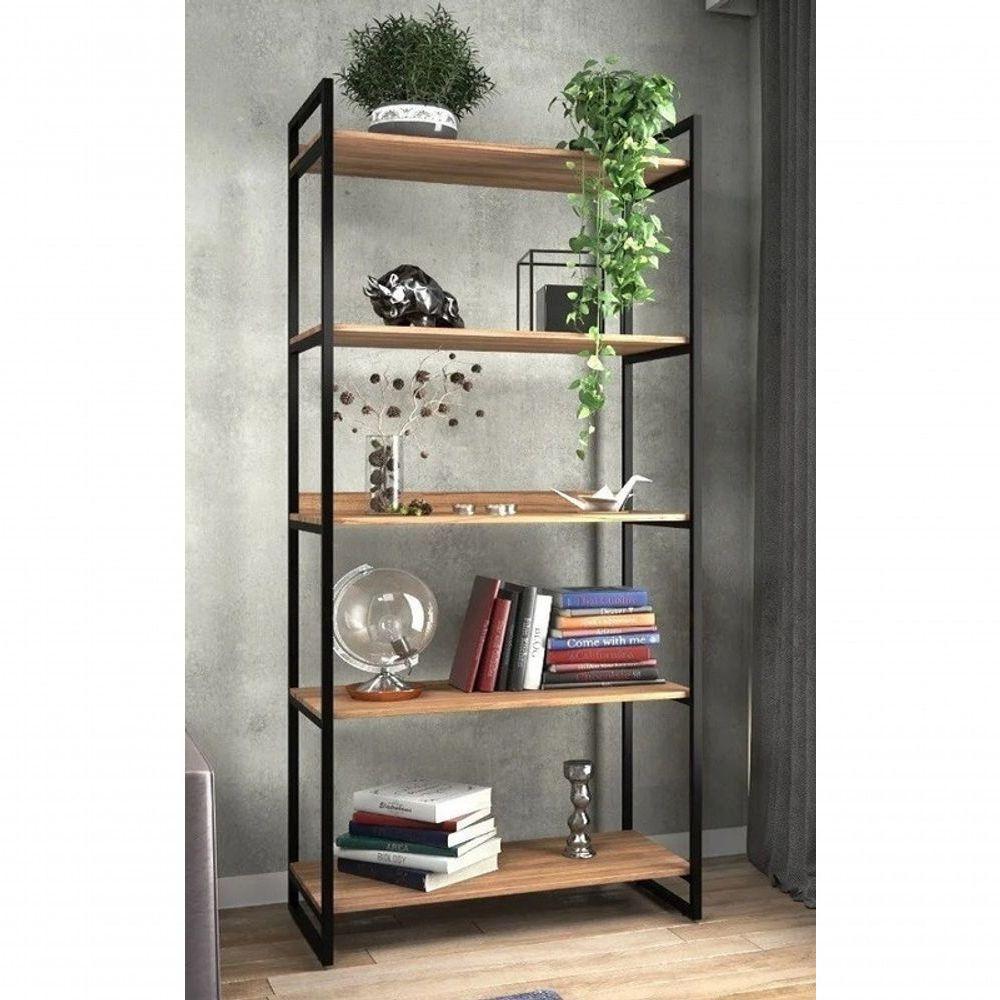 Prateleira De Ferro E Madeira Estilo Industrial Sala Quarto - 4