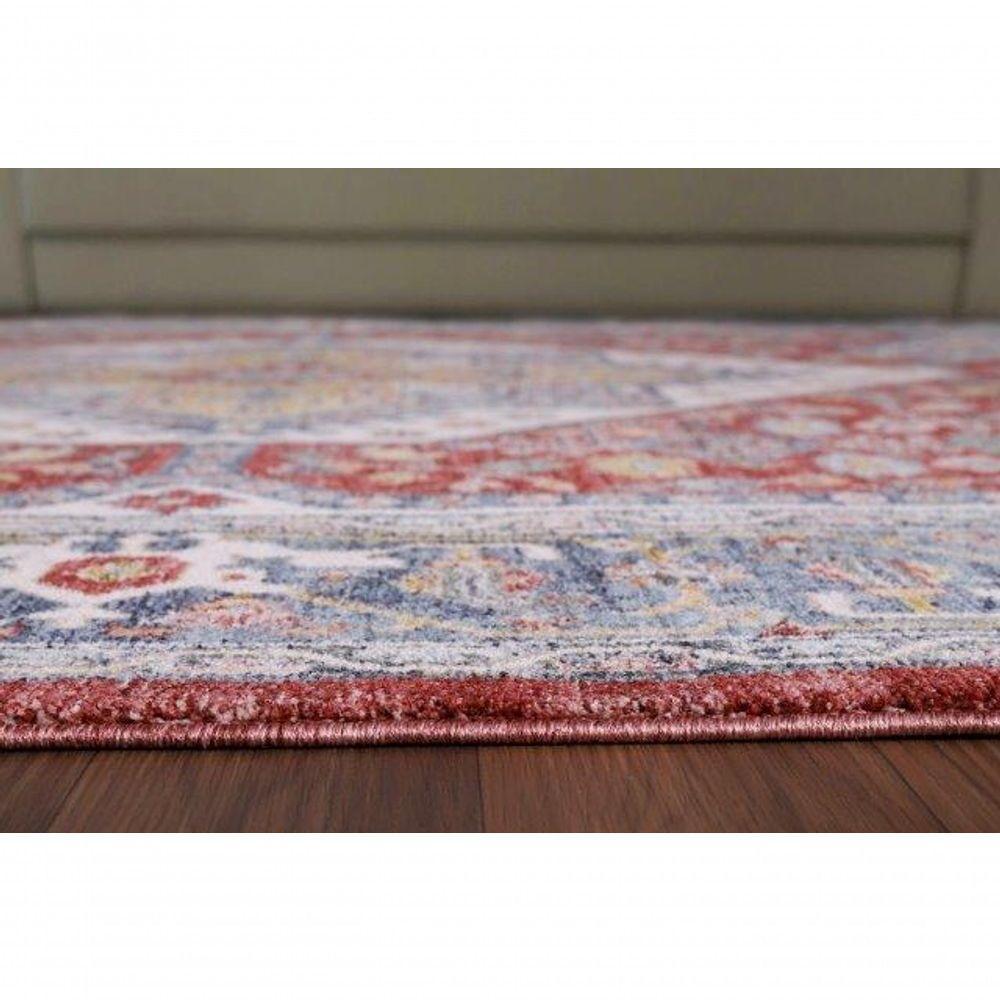 Tapete Turco Para Sala Coliseo 05 -250 X 310Cm Cinza E Vermelho - 4