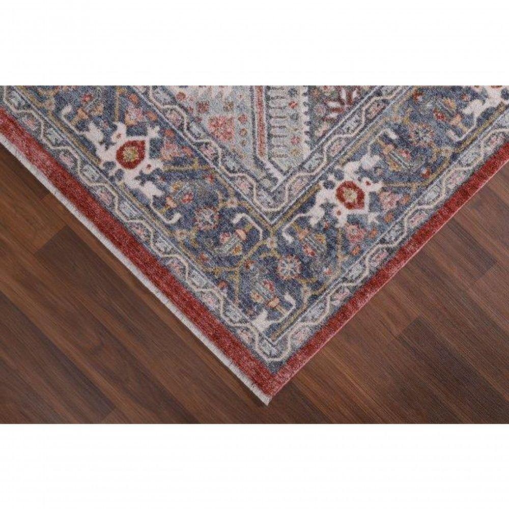 Tapete Turco Para Sala Coliseo 05 -250 X 310Cm Cinza E Vermelho - 5