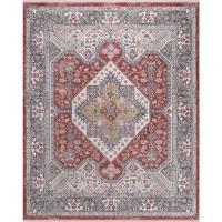 Tapete Turco Para Sala Coliseo 05 -250 X 310Cm Cinza E Vermelho - 8