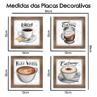 Quadro Decorativo Café Expresso Padaria Cozinha 12X12Cm 2 Titulo Moldura Ypê - 5