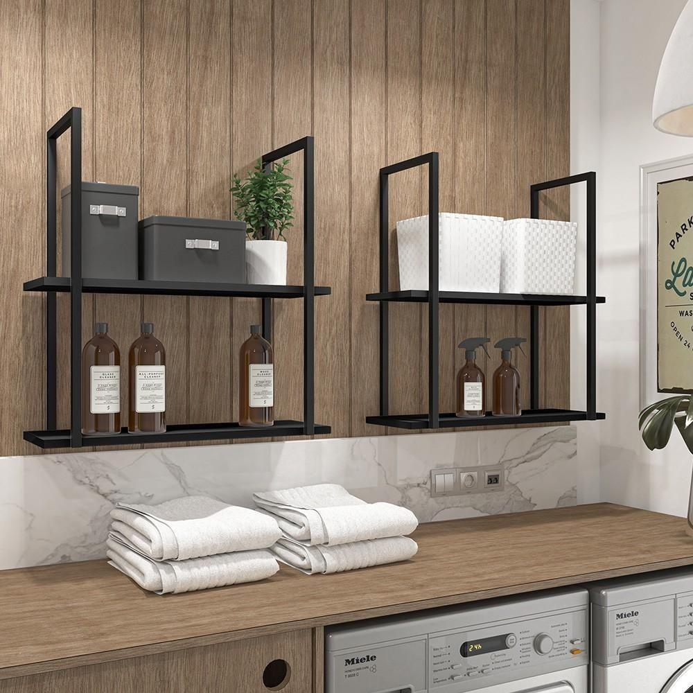 Prateleira Multiuso Industrial D01 Design Preto Fosco - 4