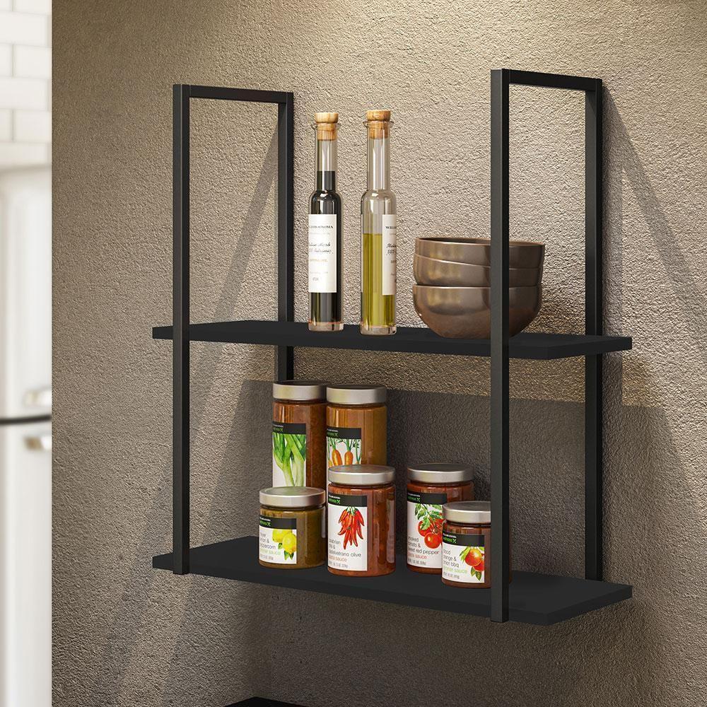 Prateleira Multiuso Industrial D01 Design Preto Fosco - 6