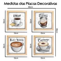 Quadro Decorativo Café Expresso Padaria Cozinha 12X12Cm 2 Titulo Moldura Mel - 5