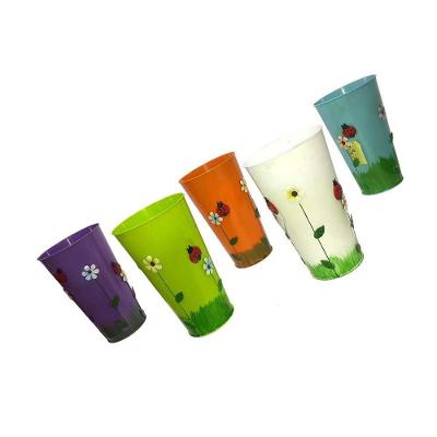 Vaso Balde Enfeite De Ferro Jardim Varanda Flor Verde