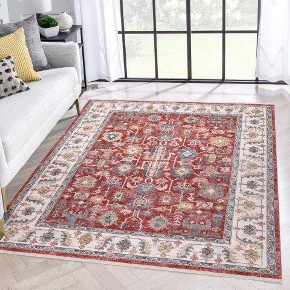 Tapete Turco Para Sala Coliseo 04- 200 X 250Cm Vermelho E Cinza - 2