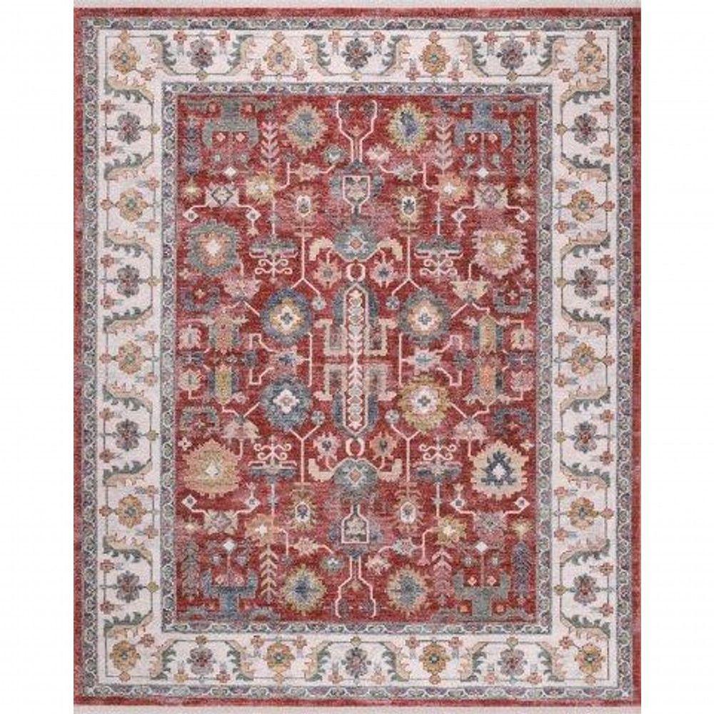 Tapete Turco Para Sala Coliseo 04- 200 X 250Cm Vermelho E Cinza - 9