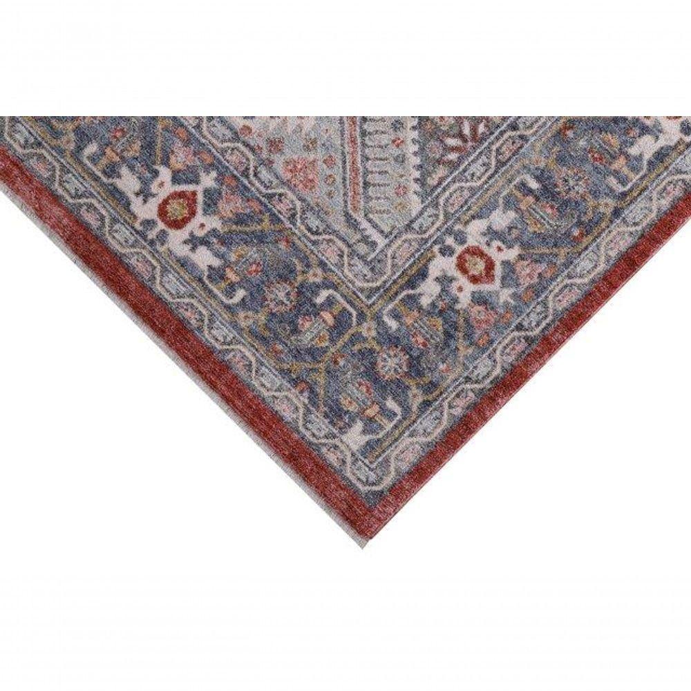 Tapete Turco Para Sala Coliseo 05 -100 X 150Cm Cinza E Vermelho - 4