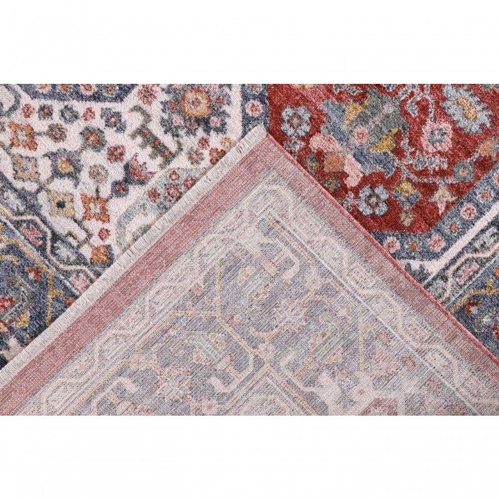 Tapete Turco Para Sala Coliseo 05 -100 X 150Cm Cinza E Vermelho - 7