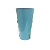 Vaso Balde Enfeite De Ferro Jardim Varanda Flor Azul - 3