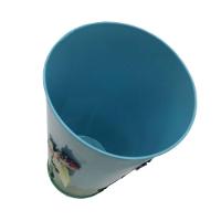 Vaso Balde Enfeite De Ferro Jardim Varanda Flor Azul