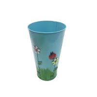 Vaso Balde Enfeite De Ferro Jardim Varanda Flor Azul - 5