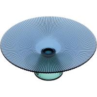 Beretta Centro Mesa 14X33X33Cm Vidro Azul Com Pé - 5