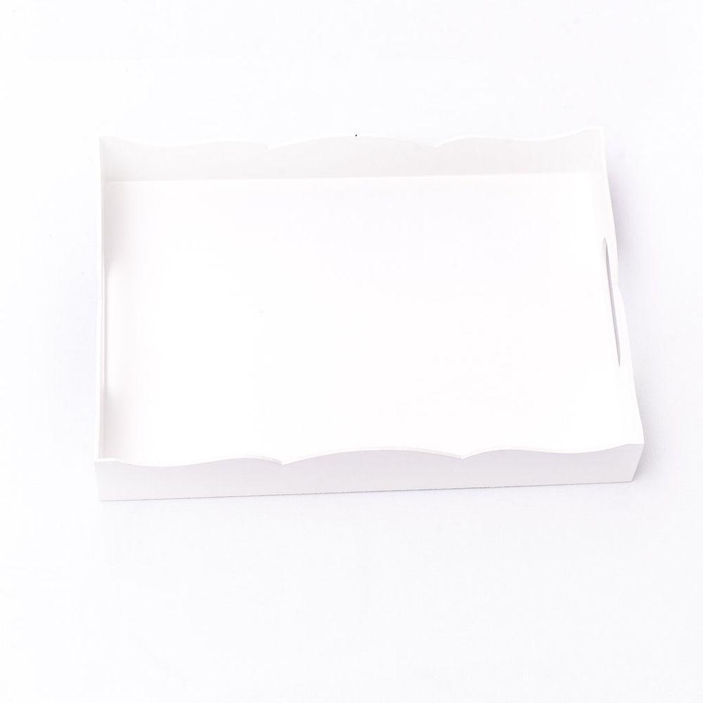Bandeja Volteada Para Café Da Manhã 100% Mdf (31x22x05) Branco - 2