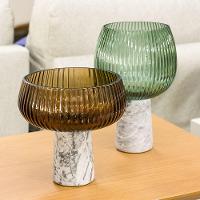 Beretta Centro Mesa 22X15X15Cm Vidro Verde Com Pé - 2