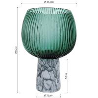 Beretta Centro Mesa 22X15X15Cm Vidro Verde Com Pé - 3