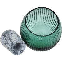 Beretta Centro Mesa 22X15X15Cm Vidro Verde Com Pé