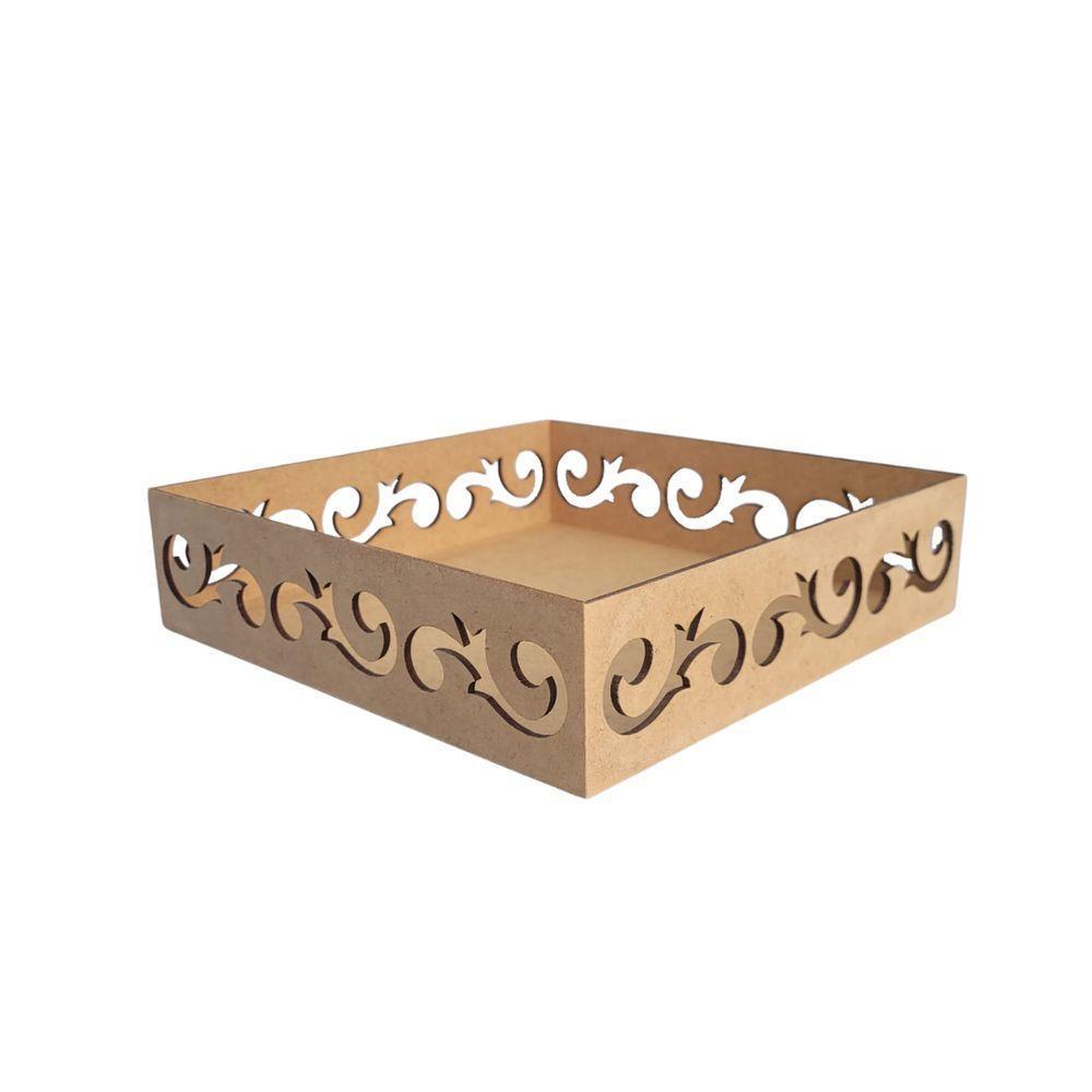 Bandeja Personalizada Para Café Da Manhã 100% Mdf (20x20x05) Mdf Cru - 1