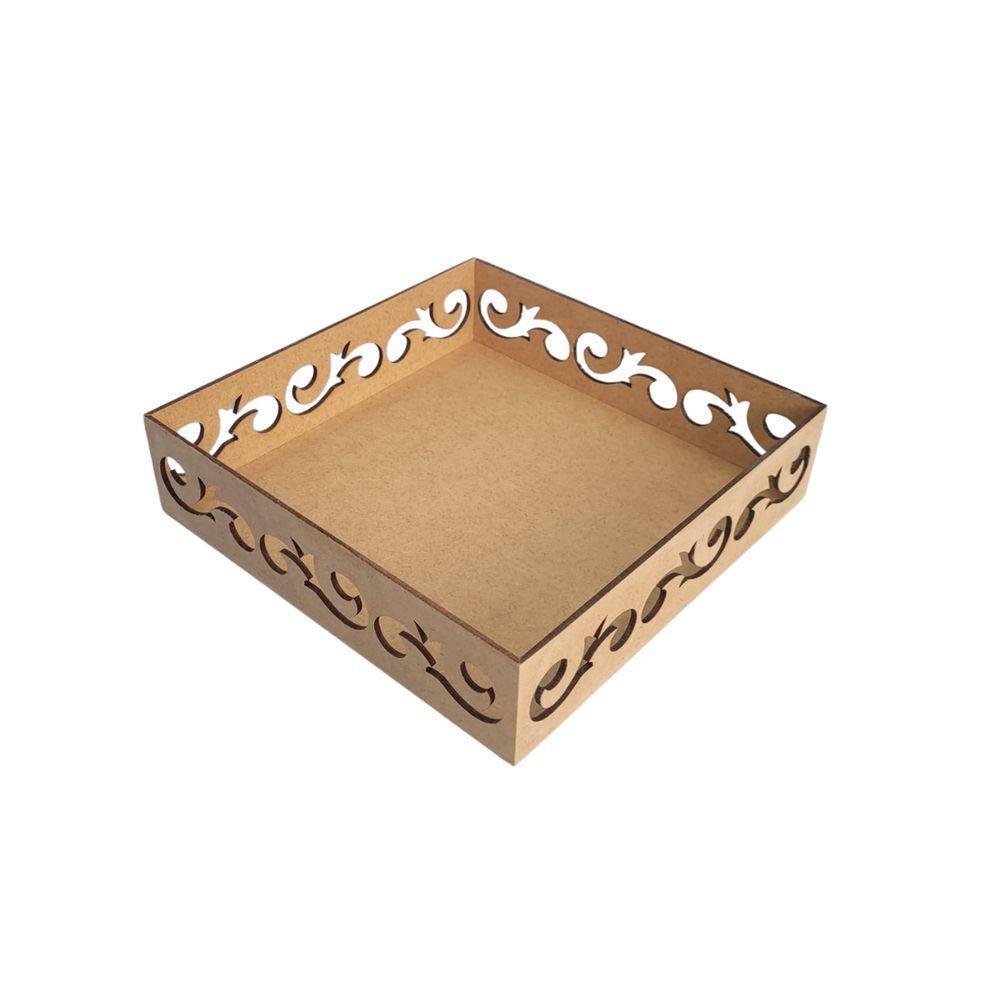 Bandeja Personalizada Para Café Da Manhã 100% Mdf (20x20x05) Mdf Cru - 2