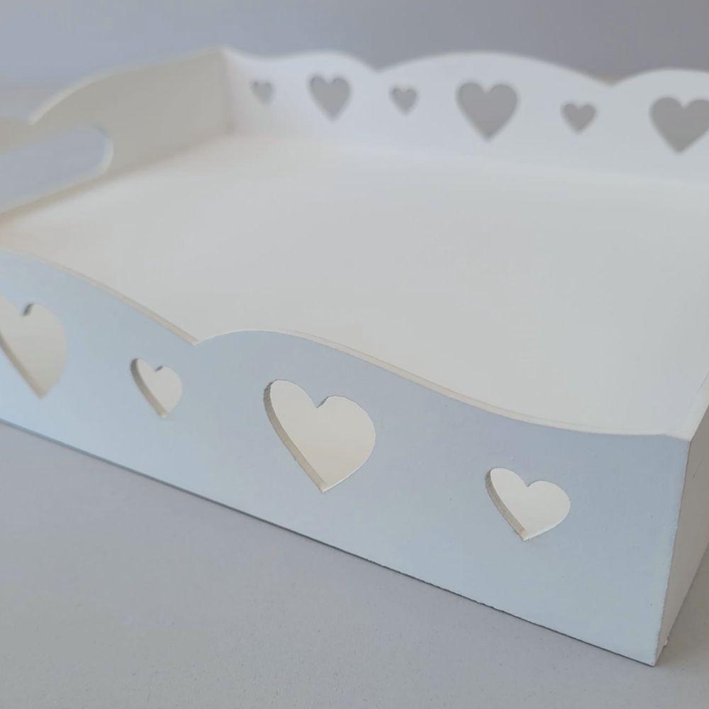 Bandeja De Coração Para Café Da Manhã 100% Mdf (34x29x05) Branco - 2