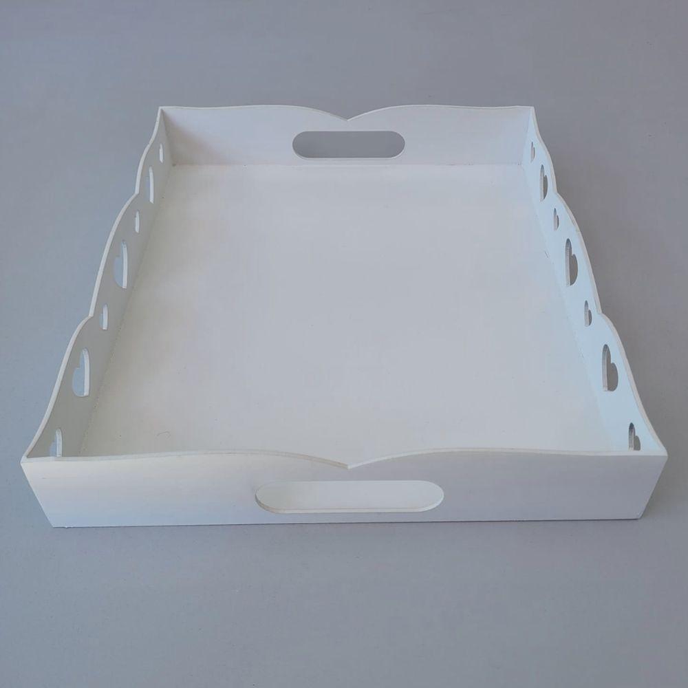 Bandeja De Coração Para Café Da Manhã 100% Mdf (34x29x05) Branco - 3