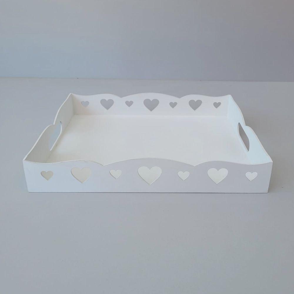 Bandeja De Coração Para Café Da Manhã 100% Mdf (34x29x05) Branco - 4