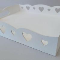 Bandeja De Coração Para Café Da Manhã 100% Mdf (34x29x05) Branco - 2