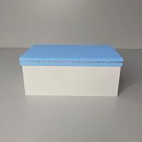 Caixa Personalizada Para Duas Canecas Deitadas Com Strass (25x15x10,5) Azul/branco - 5
