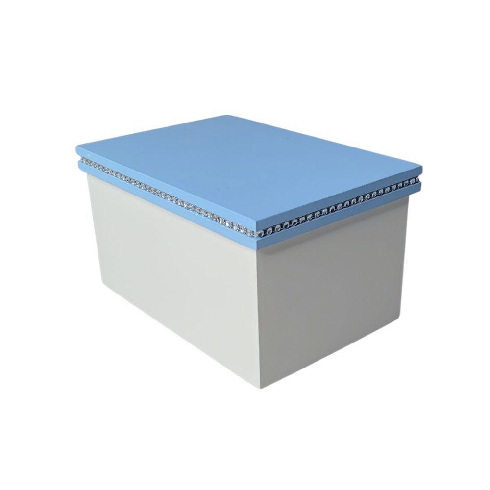 Caixa Personalizadas Para Duas Canecas Com Strass (18x12x10,5) Azul/branco - 1