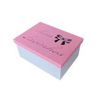 Caixa Personalizada Meus Lacinhos 100% Mdf (17x12x08) Rosa/branco - 1