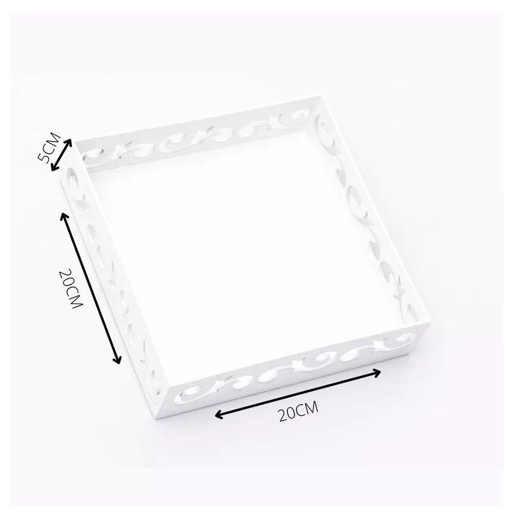 Bandeja Personalizada Para Café Da Manhã 100% Mdf (20x20x05) Branco - 3