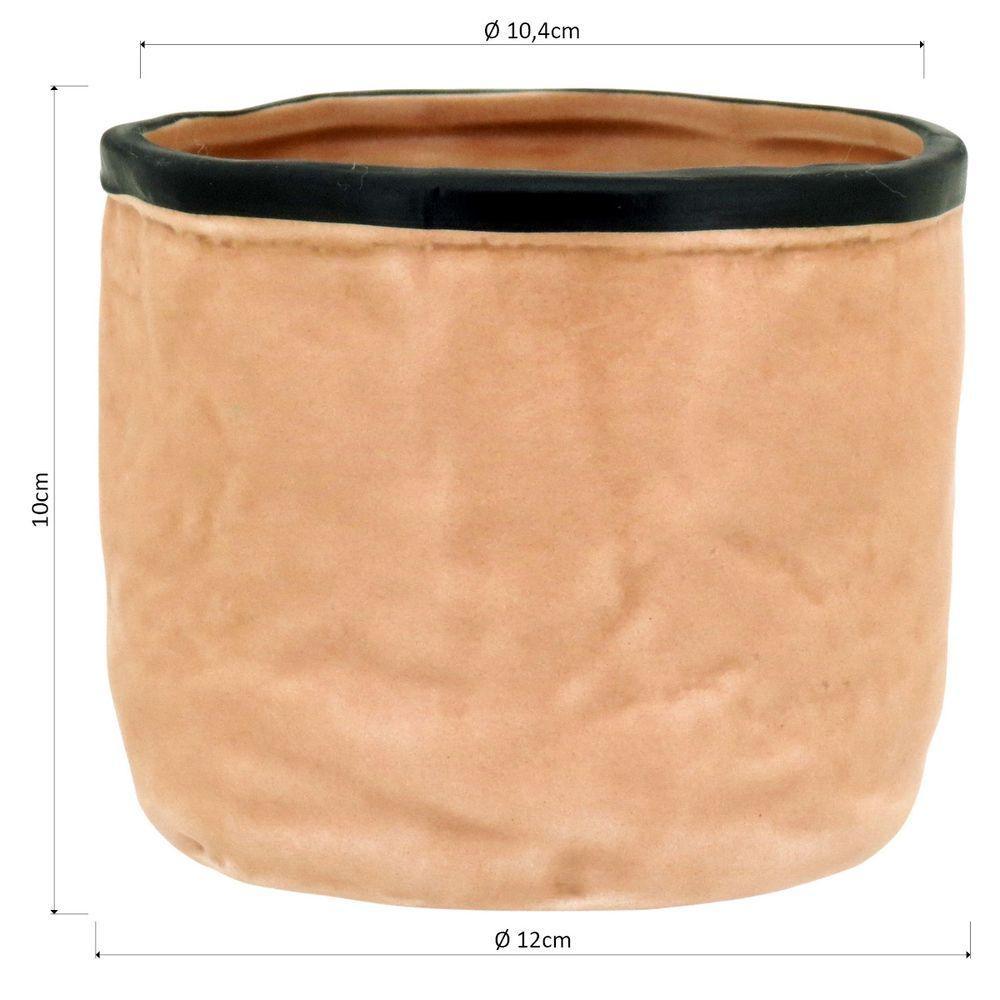 Cachepô 10X12X12Cm Cerâmica Bege - 2