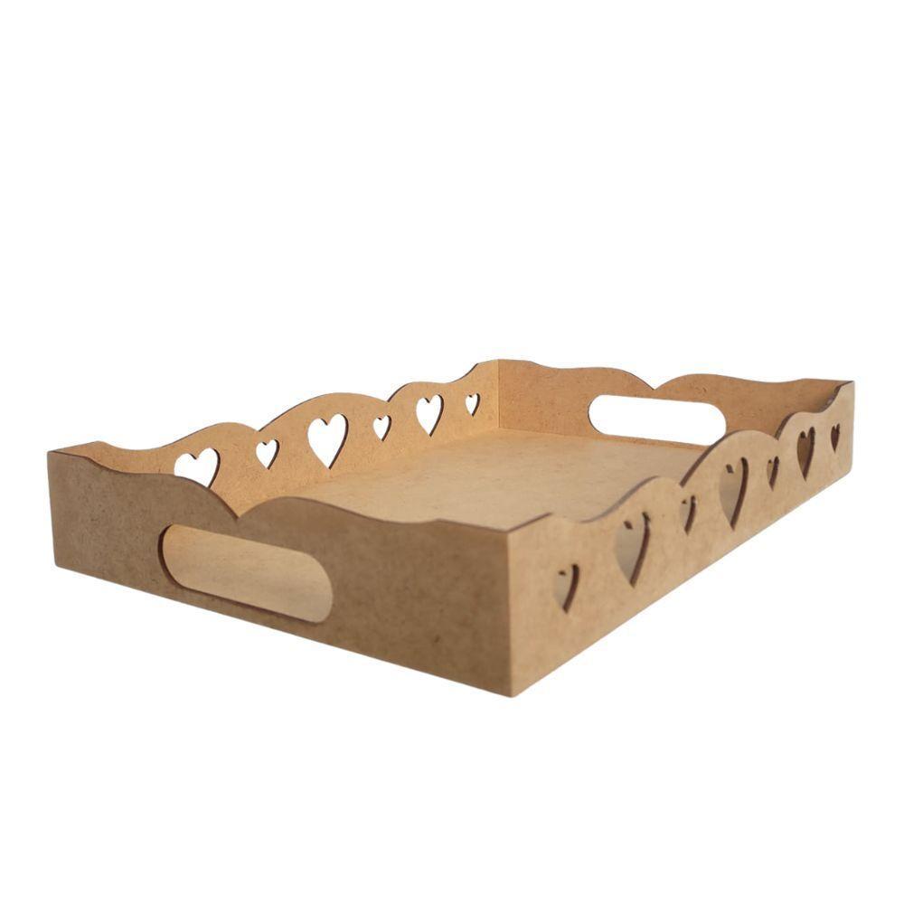 Bandeja De Coração Para Café Da Manhã 100% Mdf (35x23x05) Mdf Cru - 1