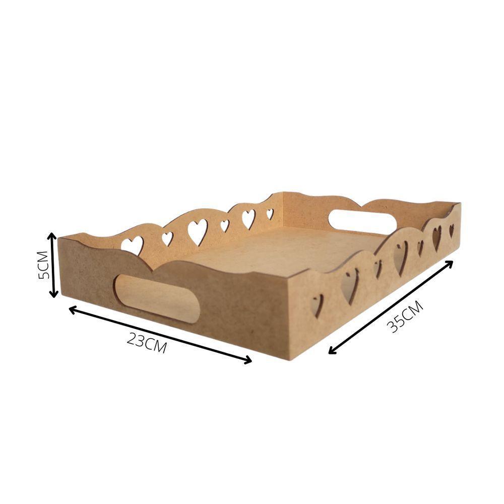 Bandeja De Coração Para Café Da Manhã 100% Mdf (35x23x05) Mdf Cru - 3