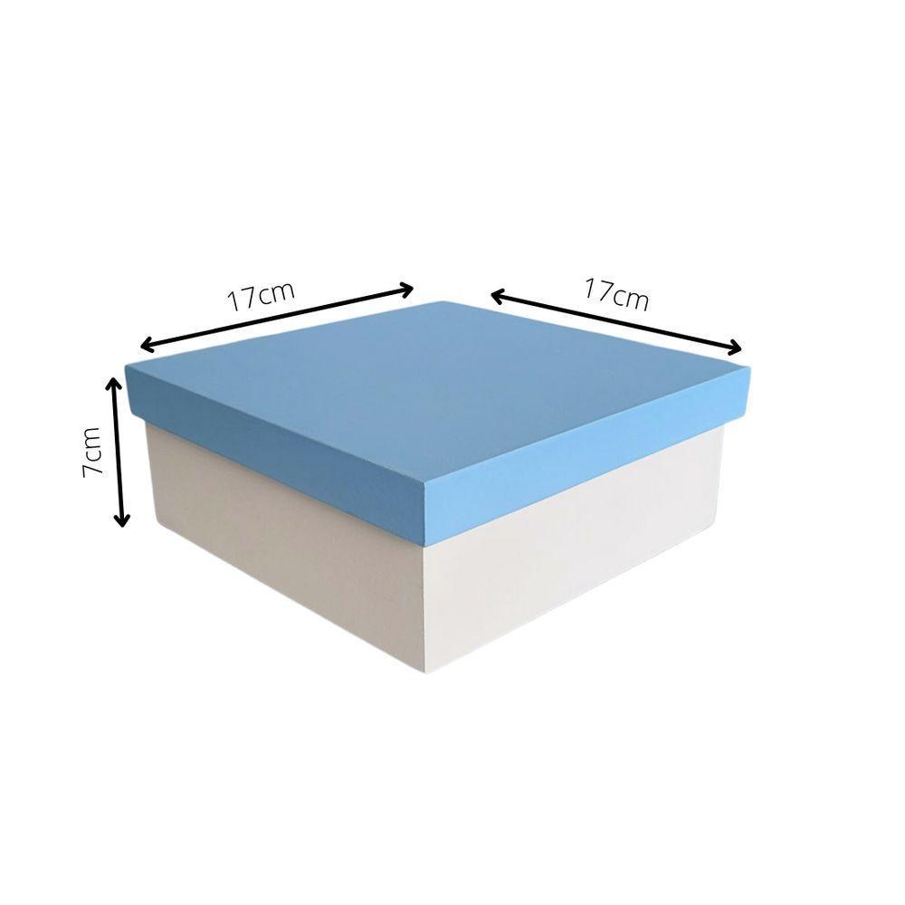 Caixa 100% Mdf (17x17x07) Azul/branco - 5