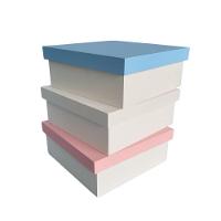 Caixa 100% Mdf (17x17x07) Azul/branco