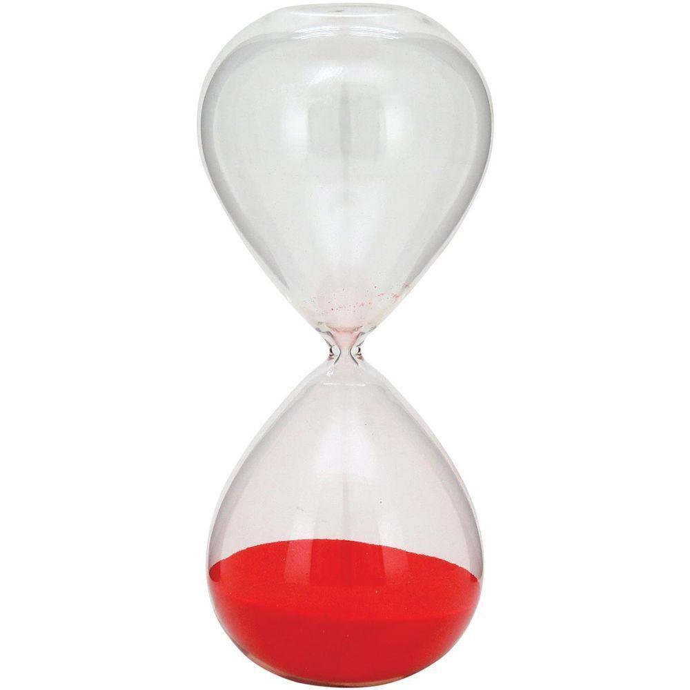 Ampulheta 24X10X10Cm Vidro Transp Areia Vermelha - 1