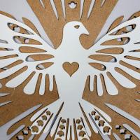 Enfeite De Parede Símbolo Pomba Espirito Santo (30x30)- Branco/mdf Cru - 3