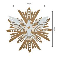 Enfeite De Parede Símbolo Pomba Espirito Santo (30x30)- Branco/mdf Cru - 5