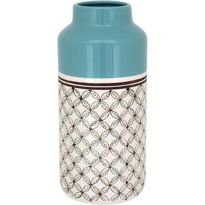 Clemence Vaso 33X15X15Cm Cerâmica Azul