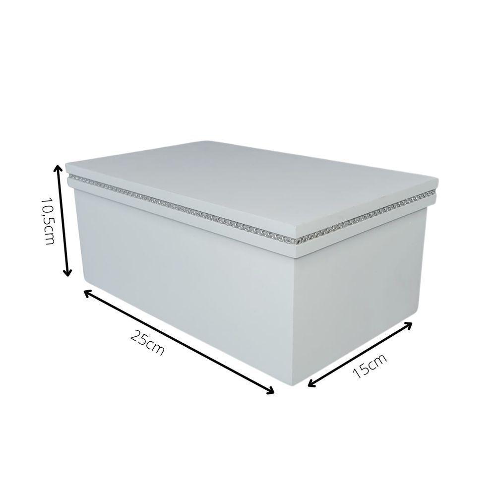 Caixa Personalizada Para Duas Canecas Deitadas Com Strass (25x15x10,5) Branco - 5